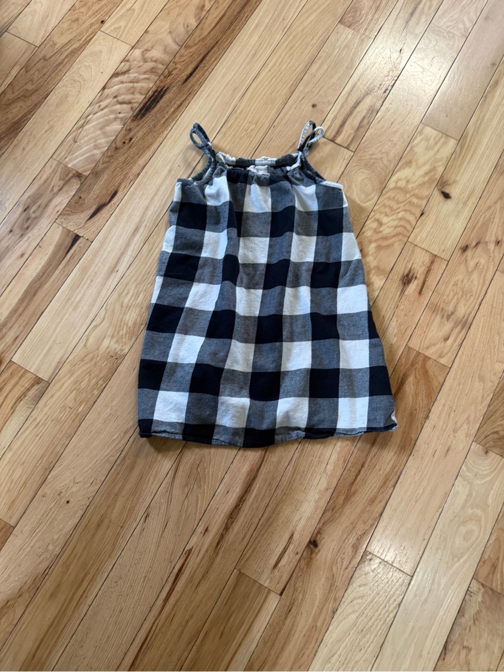 SO Black and White Buffalo Plaid Tank Dress for Girls. size 8